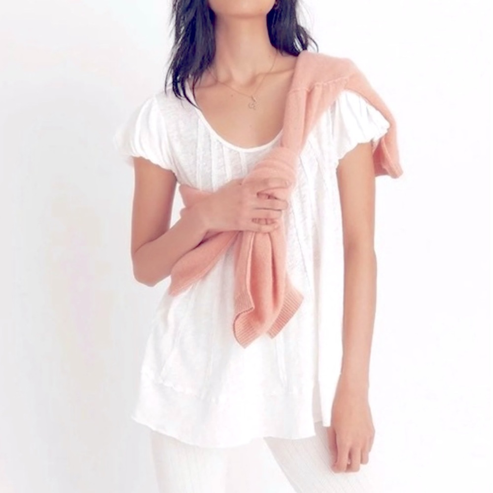 Free People Star Top Long Line Bubble Sleeve